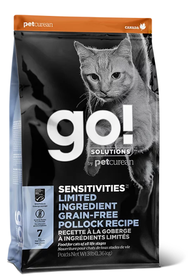 GO! SOLUTIONS™ 低敏美毛系列 無穀物鱈魚貓糧配方 3/8/16磅