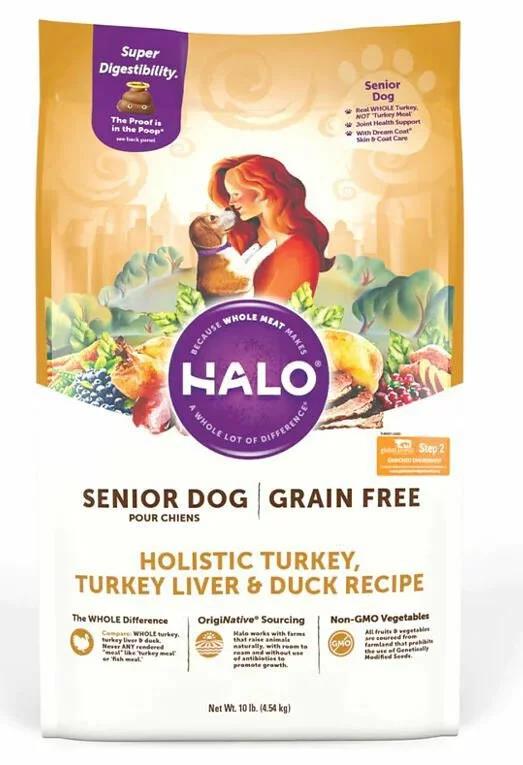 HALO - 全面無穀火雞、火雞肝 & 鴨肉老犬乾糧 4lb