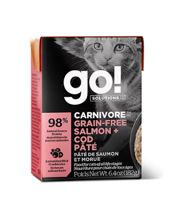 GO! SOLUTIONS™ 活力營養系列 無穀物三文魚 + 鱈魚肉醬貓糧配方