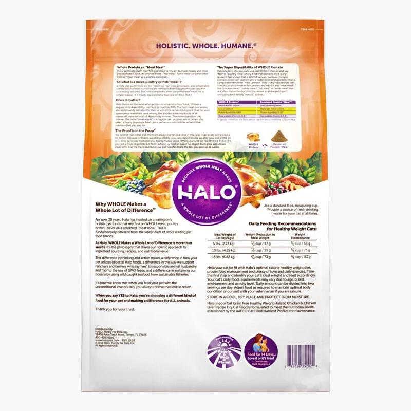 HALO 貓乾糧 [室內貓健美體態 ]- 雞肉&雞肝配方3lb