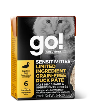 GO! SOLUTIONS™ 低敏美毛系列 無穀物鴨肉醬貓糧配方