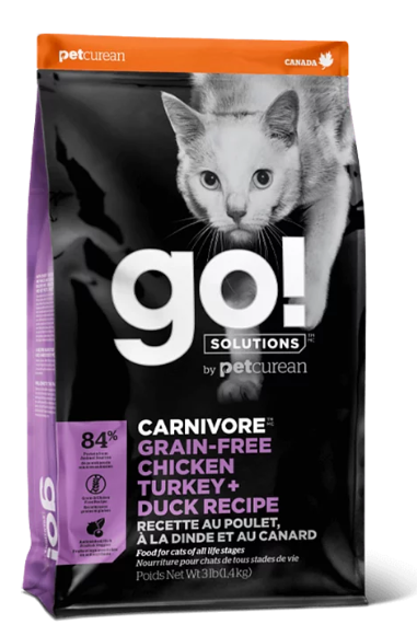 GO! SOLUTIONS 活力營養系列 無穀物雞肉+火雞+鴨肉貓糧配方 3/8/16磅