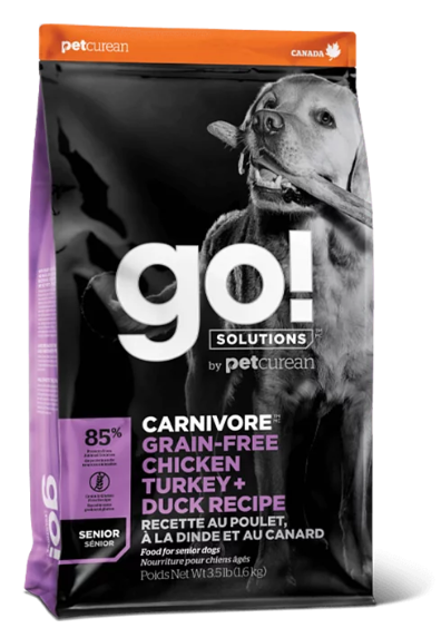 GO! SOLUTIONS 活力營養系列 無穀物雞肉+火雞+鴨肉老齡犬 狗糧配方 3.5/12/22磅